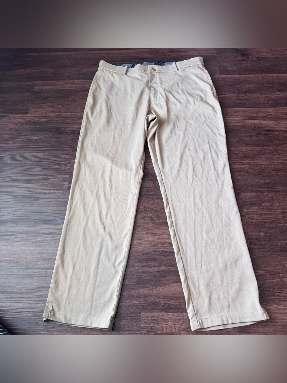 Nike Dri-FIT Golf Pants Mens Size 36x30 Khaki Chino Stretch Performance Standard